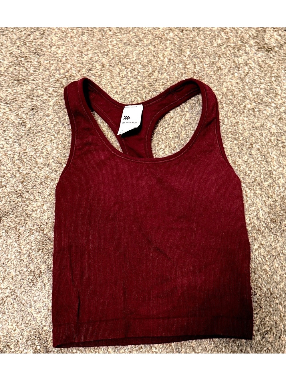 All in Motion Seamless Racerback Tank Top Burgundy XS
